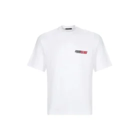 Tricou pentru bărbați Balenciaga cu guler rotund și mâneci scurte, alb 612966TIVD19000