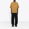 Tricou pentru bărbați Balenciaga cu guler rotund, imprimeu cu litere și mâneci scurte, de culoare kaki 620969TIV509605