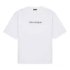 Tricou pentru bărbați Balenciaga cu guler rotund, imprimeu cu litere, mânecă scurtă, alb 620969TIV509040