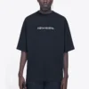 Tricou pentru bărbați Balenciaga cu guler rotund, imprimeu cu litere, mânecă scurtă, negru 620969TIV501070