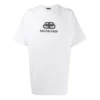 Tricou pentru bărbați Balenciaga cu imprimeu logo, guler rotund și mâneci scurte, alb 583214TFV652569