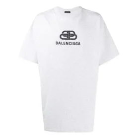 Tricou pentru bărbați Balenciaga cu imprimeu logo, guler rotund și mâneci scurte, alb 583214TFV652569 Tricou pentru bărbați Balenciaga cu imprimeu logo, guler rotund și mâneci scurte, alb 583214TFV652569