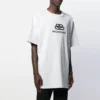 Tricou pentru bărbați Balenciaga cu imprimeu logo, guler rotund și mâneci scurte, alb 583214TFV652569