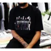 Tricou pentru bărbați Balenciaga cu imprimeu logo supradimensionat, stil retro, cu umeri coborâți și mâneci scurte, negru 620969TIVA11000