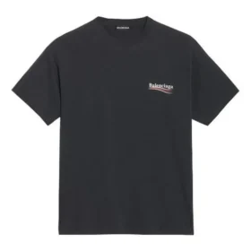 Tricou pentru bărbați Balenciaga cu imprimeu, mânecă scurtă, negru 570803TAV441000 Tricou pentru bărbați Balenciaga cu imprimeu, mânecă scurtă, negru 570803TAV441000