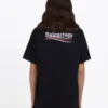 Tricou pentru bărbați Balenciaga cu imprimeu, mânecă scurtă, negru 570803TAV441000