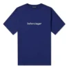 Tricou pentru bărbați Balenciaga cu logo alfabet, mânecă scurtă, albastru 612966TIV541195