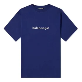 Tricou pentru bărbați Balenciaga cu logo alfabet, mânecă scurtă, albastru 612966TIV541195 Tricou pentru bărbați Balenciaga cu logo alfabet, mânecă scurtă, albastru 612966TIV541195