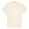 Tricou pentru bărbați Balenciaga cu logo brodat, guler rotund și mâneci scurte, alb cremos 641614TJV829757