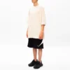 Tricou pentru bărbați Balenciaga cu logo brodat, guler rotund și mâneci scurte, alb cremos 641614TJV829757