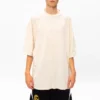 Tricou pentru bărbați Balenciaga cu logo brodat, guler rotund și mâneci scurte, alb cremos 641614TJV829757