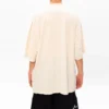 Tricou pentru bărbați Balenciaga cu logo brodat, guler rotund și mâneci scurte, alb cremos 641614TJV829757