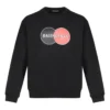 Tricou pentru bărbați Balenciaga cu logo, guler rotund și mâneci lungi, negru 583258TIV801000