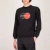 Tricou pentru bărbați Balenciaga cu logo, guler rotund și mâneci lungi, negru 583258TIV801000