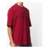 Tricou pentru bărbați Balenciaga cu logo, guler rotund și mâneci scurte, roșu 556148TDV516064