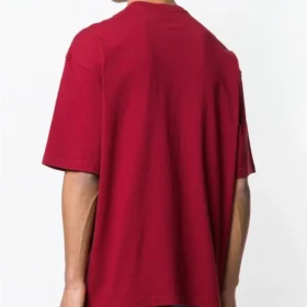 Tricou pentru bărbați Balenciaga cu logo, guler rotund și mâneci scurte, roșu 556148TDV516064 Tricou pentru bărbați Balenciaga cu logo, guler rotund și mâneci scurte, roșu 556148TDV516064
