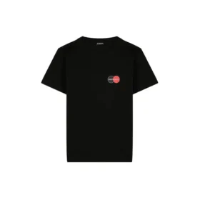 Tricou pentru bărbați Balenciaga cu logo imprimat pe piept, guler rotund și mâneci scurte, negru 620967TIV791000 Tricou pentru bărbați Balenciaga cu logo imprimat pe piept, guler rotund și mâneci scurte, negru 620967TIV791000