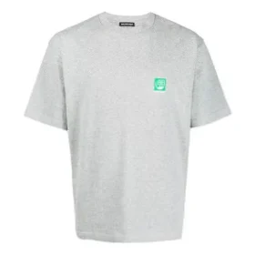 Tricou pentru bărbați Balenciaga cu logo imprimat pe piept, mânecă scurtă, gri 594579THV631300 Tricou pentru bărbați Balenciaga cu logo imprimat pe piept, mânecă scurtă, gri 594579THV631300