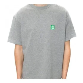 Tricou pentru bărbați Balenciaga cu logo imprimat pe piept, mânecă scurtă, gri 594579THV631300 Tricou pentru bărbați Balenciaga cu logo imprimat pe piept, mânecă scurtă, gri 594579THV631300