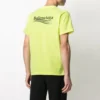 Tricou pentru bărbați Balenciaga cu logo mic, guler rotund și mâneci scurte, galben 620967TJVF77110