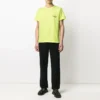 Tricou pentru bărbați Balenciaga cu logo mic, guler rotund și mâneci scurte, galben 620967TJVF77110