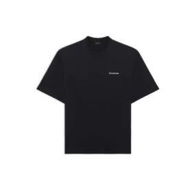 Tricou pentru bărbați Balenciaga cu logo sport retro, mânecă scurtă, negru 641614TJVL41000 Tricou pentru bărbați Balenciaga cu logo sport retro, mânecă scurtă, negru 641614TJVL41000