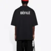 Tricou pentru bărbați Balenciaga cu logo sport retro, mânecă scurtă, negru 641614TJVL41000