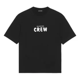 Tricou pentru bărbați Balenciaga cu model alfabetic, croi larg, mânecă scurtă, negru 612966TIV241070 Tricou pentru bărbați Balenciaga cu model alfabetic, croi larg, mânecă scurtă, negru 612966TIV241070