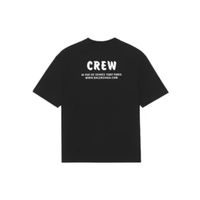 Tricou pentru bărbați Balenciaga cu model alfabetic, croi larg, mânecă scurtă, negru 612966TIV241070 Tricou pentru bărbați Balenciaga cu model alfabetic, croi larg, mânecă scurtă, negru 612966TIV241070