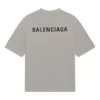 Tricou pentru bărbați Balenciaga FW21 cu imprimeu logo, stil retro, cu mânecă scurtă, gri 612966TIVG51167