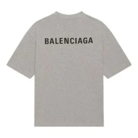 Tricou pentru bărbați Balenciaga FW21 cu imprimeu logo, stil retro, cu mânecă scurtă, gri 612966TIVG51167 Tricou pentru bărbați Balenciaga FW21 cu imprimeu logo, stil retro, cu mânecă scurtă, gri 612966TIVG51167