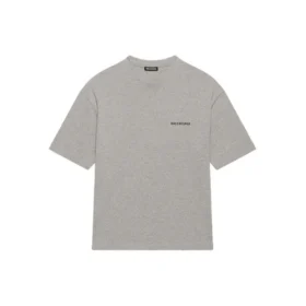 Tricou pentru bărbați Balenciaga FW21 cu imprimeu logo, stil retro, cu mânecă scurtă, gri 612966TIVG51167 Tricou pentru bărbați Balenciaga FW21 cu imprimeu logo, stil retro, cu mânecă scurtă, gri 612966TIVG51167
