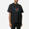 Tricou pentru bărbați Balenciaga Paris Love, cu imprimeu, mânecă scurtă, negru 594579TGV431000