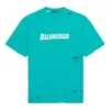 Tricou pentru bărbați Balenciaga SS21 cu imprimeu alfabetic, guler rotund și mâneci scurte, verde 651795TKVB84661
