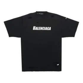 Tricou pentru bărbați Balenciaga SS21 cu imprimeu alfabetic, guler rotund, mâneci scurte, negru 651795TKVB81070 Tricou pentru bărbați Balenciaga SS21 cu imprimeu alfabetic, guler rotund, mâneci scurte, negru 651795TKVB81070