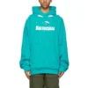 Tricou pentru bărbați Balenciaga SS21 cu imprimeu clasic cu litere și găuri, albastru cer 659403TKVB64661