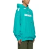 Tricou pentru bărbați Balenciaga SS21 cu imprimeu clasic cu litere și găuri, albastru cer 659403TKVB64661