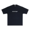 Tricou pentru bărbați Balenciaga SS21 cu imprimeu logo, mânecă scurtă, negru 612966TIV541070