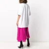 Tricou pentru bărbați Balenciaga SS21 din bumbac, cu logo, guler rotund și mâneci scurte, alb 641655TJV879040