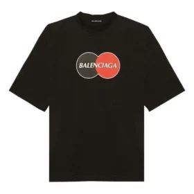 Tricou pentru bărbați Balenciaga, stil retro, croială lejeră, mânecă scurtă, negru 620969TIV791000 Tricou pentru bărbați Balenciaga, stil retro, croială lejeră, mânecă scurtă, negru 620969TIV791000