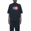Tricou pentru bărbați Balenciaga, stil retro, croială lejeră, mânecă scurtă, negru 620969TIV791000