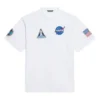 Tricou pentru bărbați Balenciaga x NASA Crossover FW21, croi larg, guler rotund, mânecă scurtă, alb 651795TKVD79040