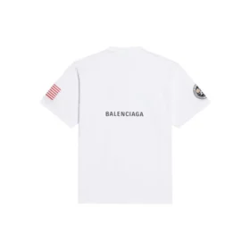 Tricou pentru bărbați Balenciaga x NASA Crossover FW21, croi larg, guler rotund, mânecă scurtă, alb 651795TKVD79040 Tricou pentru bărbați Balenciaga x NASA Crossover FW21, croi larg, guler rotund, mânecă scurtă, alb 651795TKVD79040