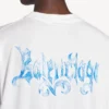 Tricou pentru bărbați, croială medie, cu imprimeu schițat, de culoare albă