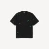 Tricou pentru bărbați cu 520 de autocolante, croială medie, în negru/verde