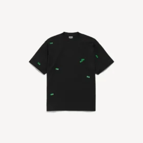 Tricou pentru bărbați cu 520 de autocolante, croială medie, în negru/verde Tricou pentru bărbați cu 520 de autocolante, croială medie, în negru/verde