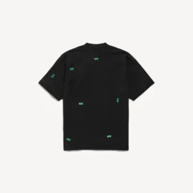 Tricou pentru bărbați cu 520 de autocolante, croială medie, în negru/verde Tricou pentru bărbați cu 520 de autocolante, croială medie, în negru/verde