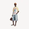 Tricou pentru bărbați cu imprimeu „extreme tie dye” și croială medie, de culoare albă