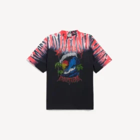 Tricou pentru bărbați cu imprimeu „extreme tie dye” și croială medie, de culoare neagră Tricou pentru bărbați cu imprimeu „extreme tie dye” și croială medie, de culoare neagră