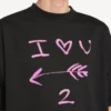 Tricou pentru bărbați „i<3 u” cu croială medie, de culoare neagră